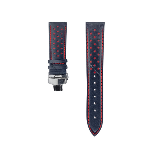 Red Perforated Rally Watch Strap