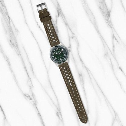 Green Vintage Perforated Rally Strap