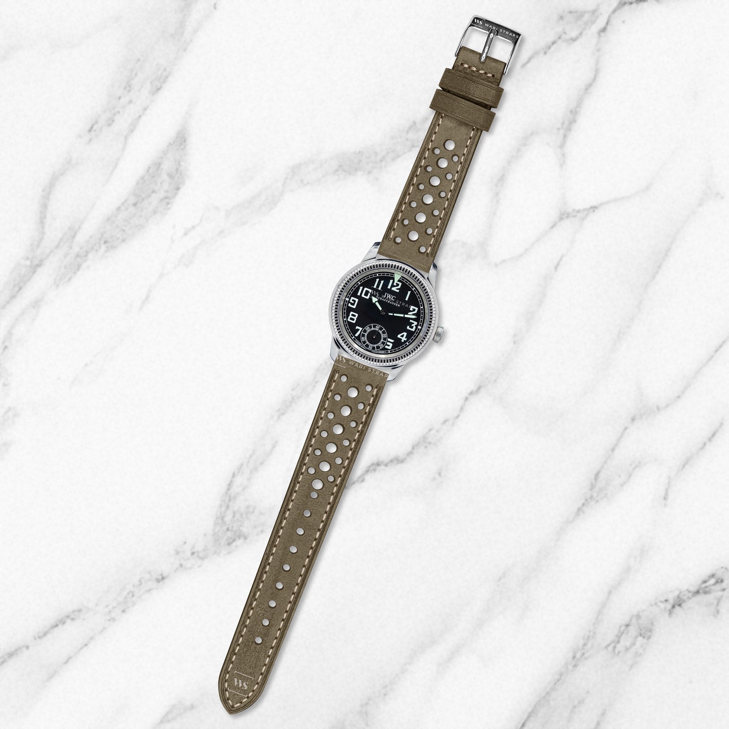 Grey Vintage Perforated Rally Strap