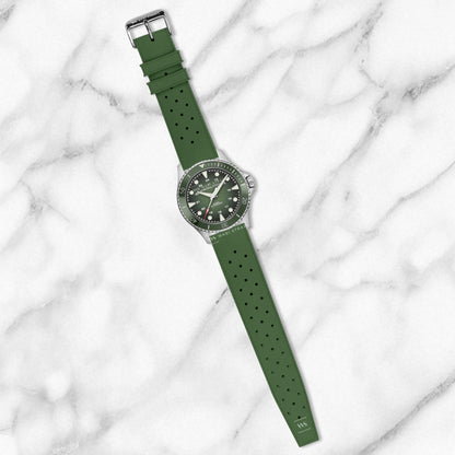 Green Vintage Perforated Tropic Strap