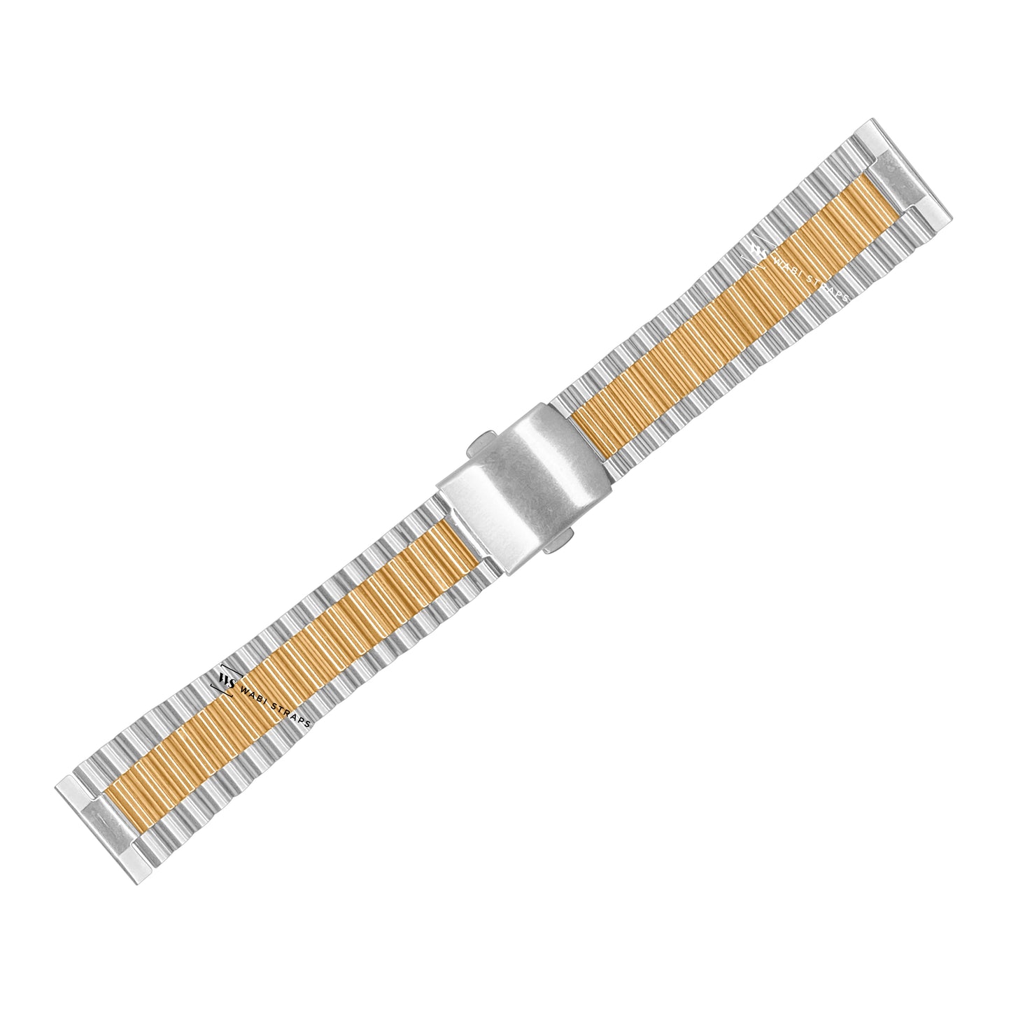 Two Tone President Rounded Link Metal Bracelet