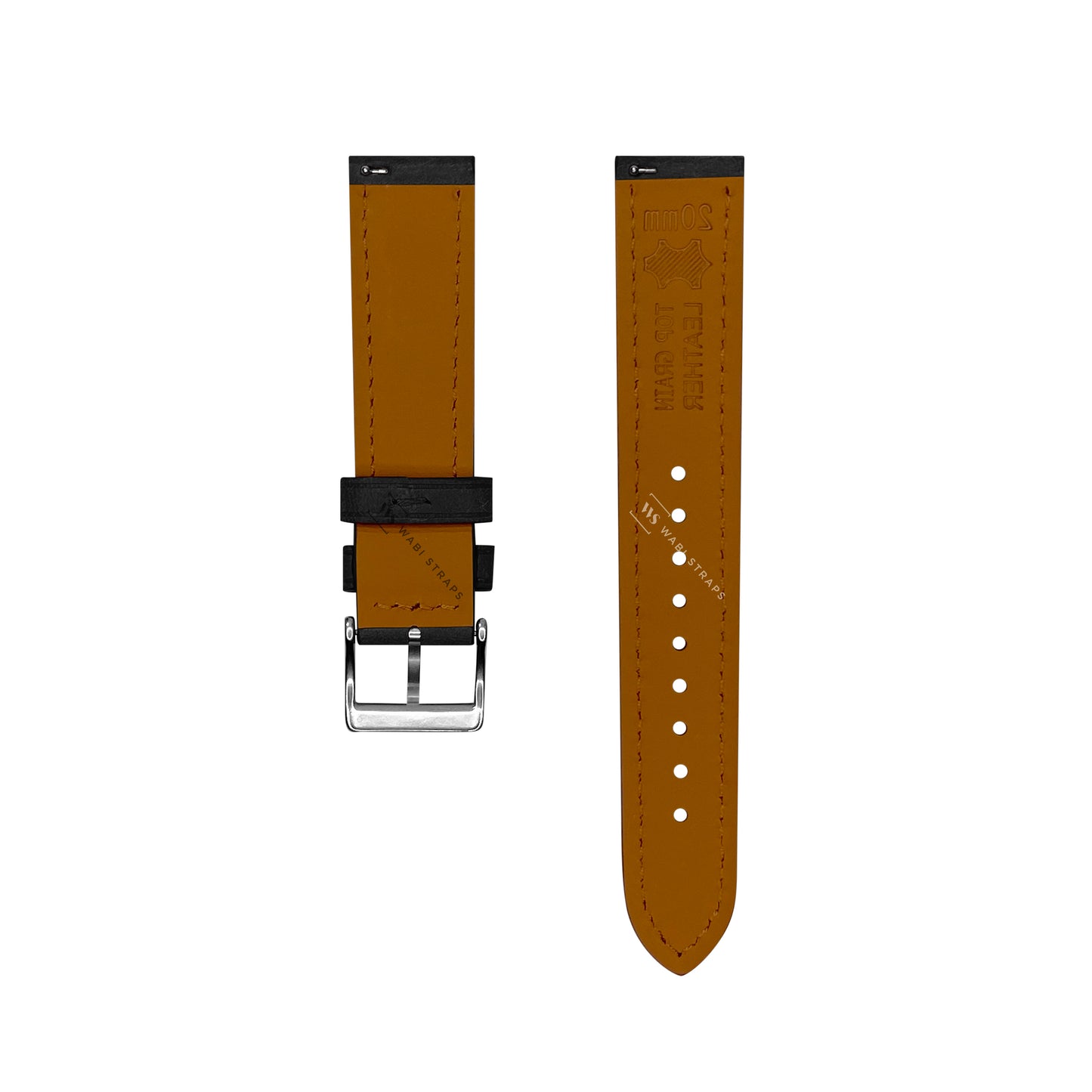 Black Pueblo Italian Leather Strap