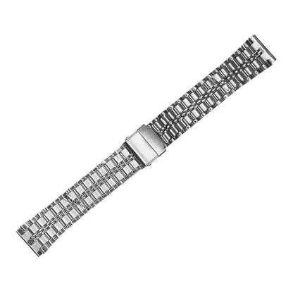 Silver Folded Flatlink Railroad Metal Bracelet