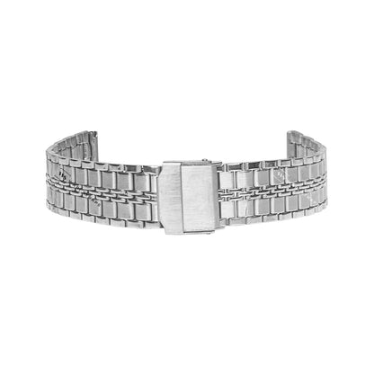 Silver Folded Flatlink Railroad Metal Bracelet