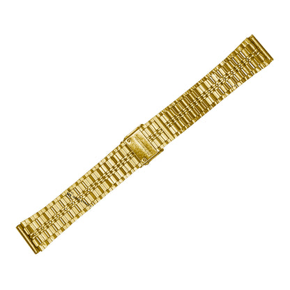 Gold Folded Flatlink Railroad Metal Bracelet