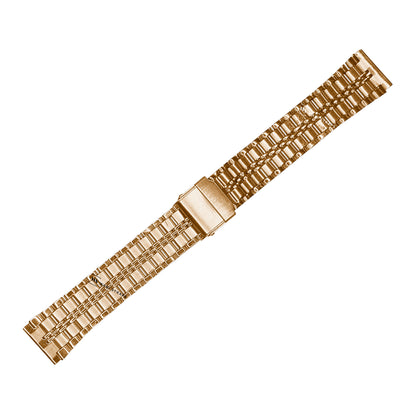 Rose Gold Folded Flatlink Railroad Metal Bracelet