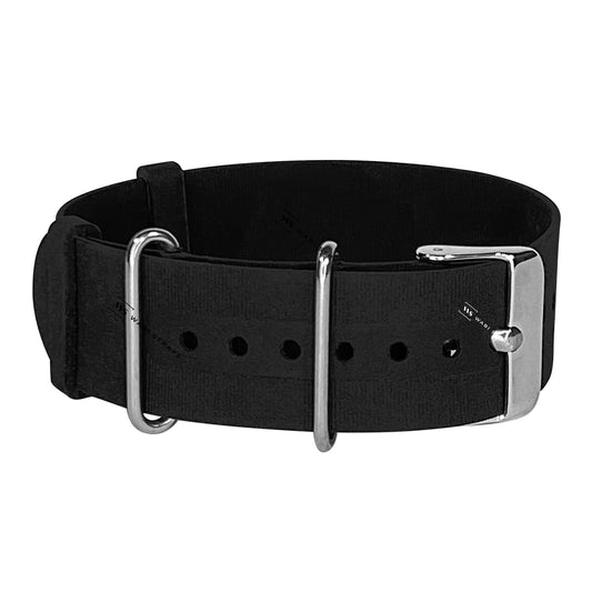 Black Rubber Single Pass Strap