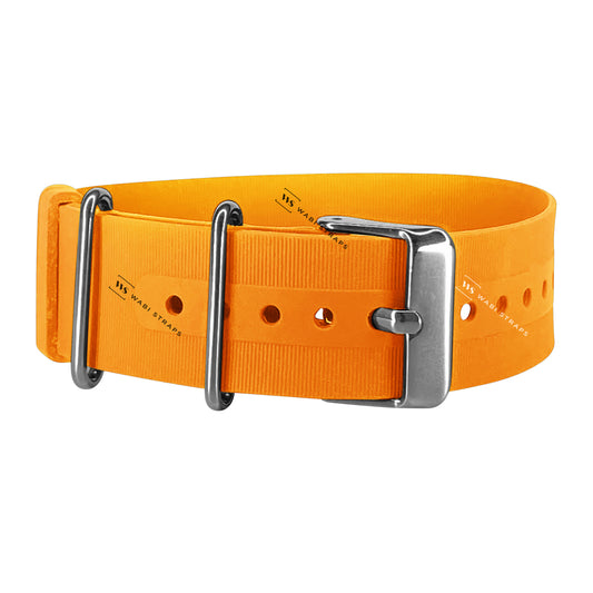 Orange Rubber Single Pass Strap