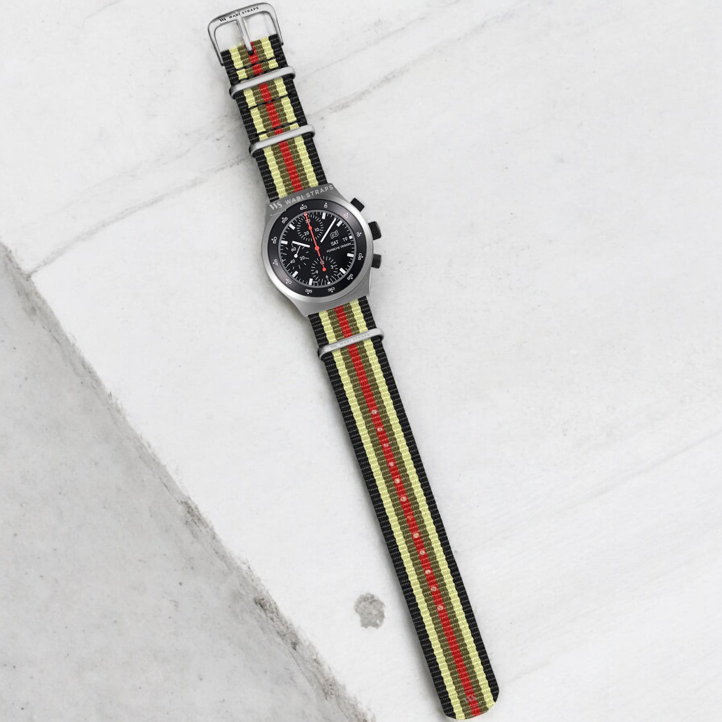 Black, Yellow, Green & Red Racing British Military Watch Strap