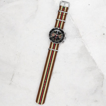 Brown, Cream, Green & Red Racing British Military Watch Strap