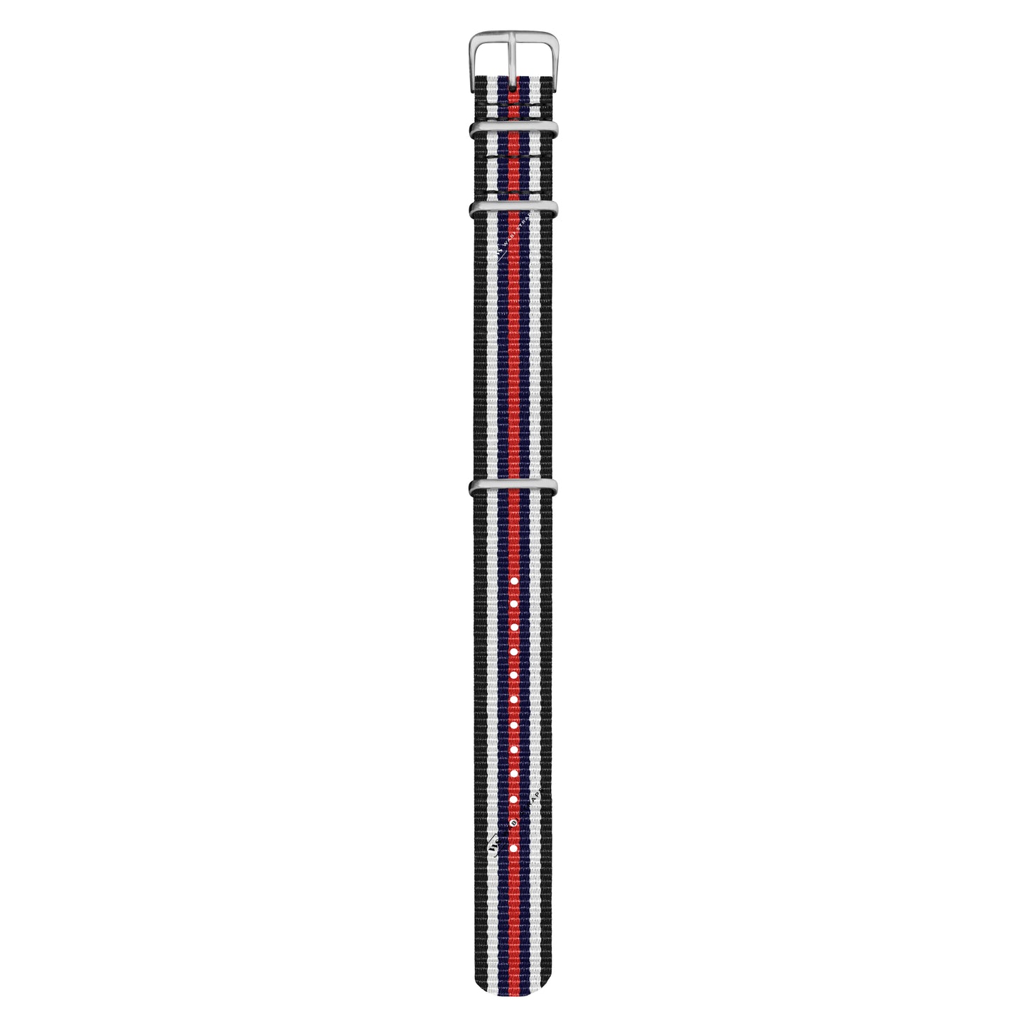 Black, White, Navy & Red Racing British Military Watch Strap