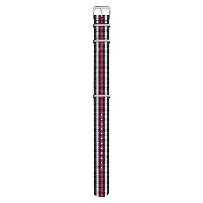 Black, White, Navy & Red Racing British Military Watch Strap