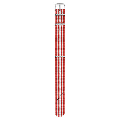 Red & White Striped Racing British Military Watch Strap