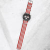 Red & White Striped Racing British Military Watch Strap