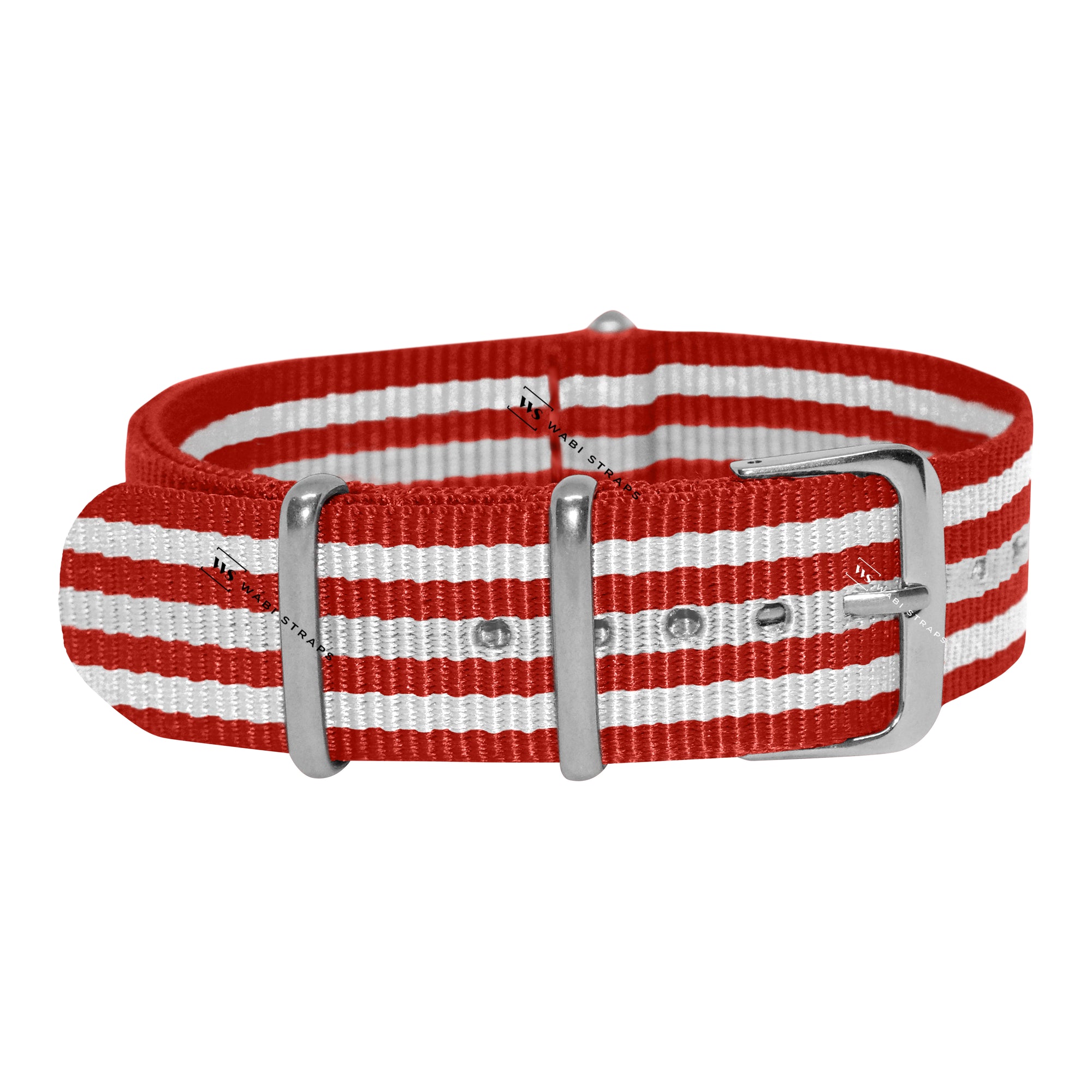 Red & White Striped Racing British Military Watch Strap