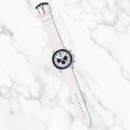 White Premium Ridged Flouro-Rubber Strap