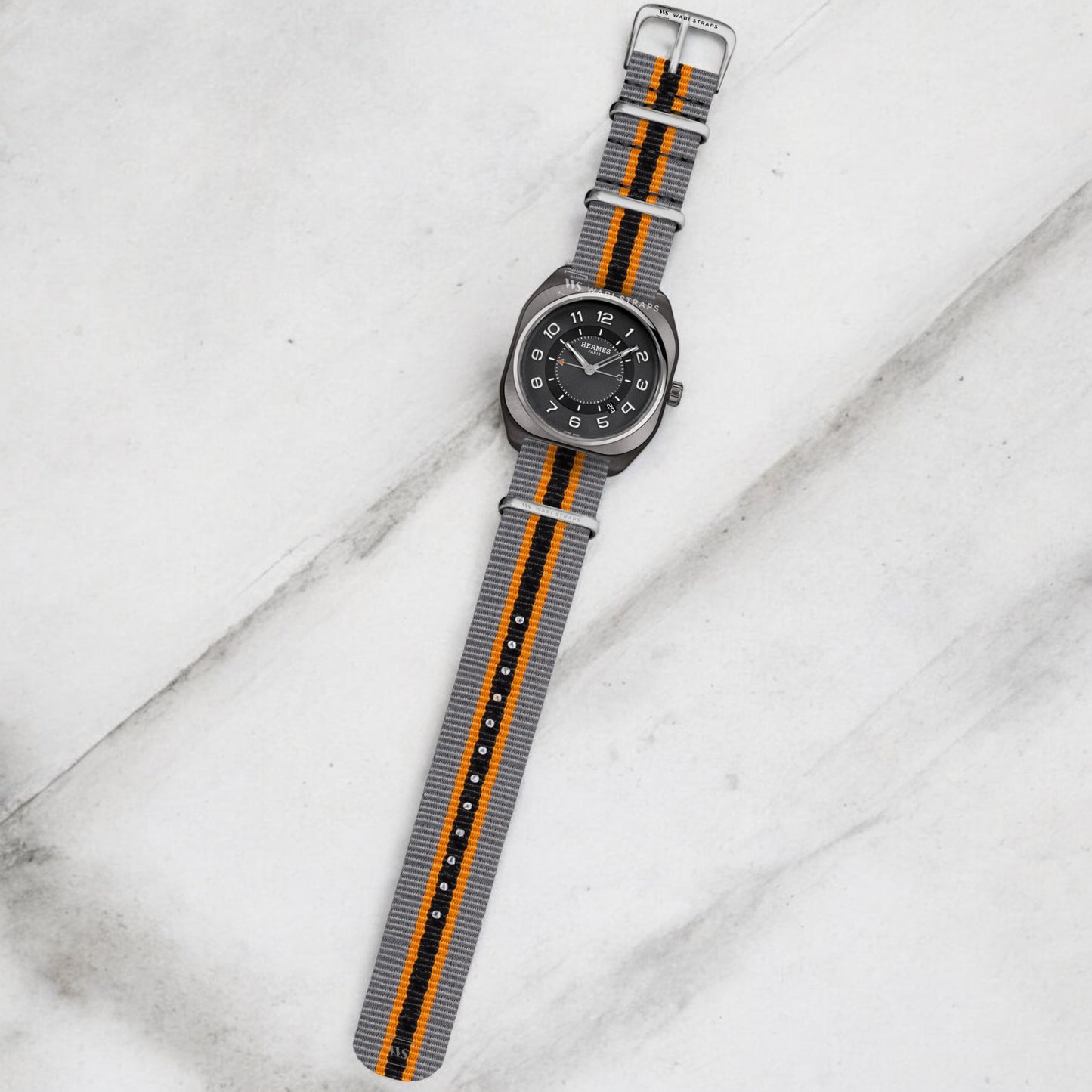 Grey, Orange & Black Regimental British Military Watch Strap