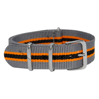 Grey, Orange & Black Regimental British Military Watch Strap