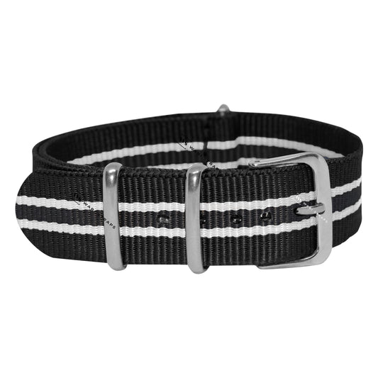 Black & White Regimental British Military Watch Strap