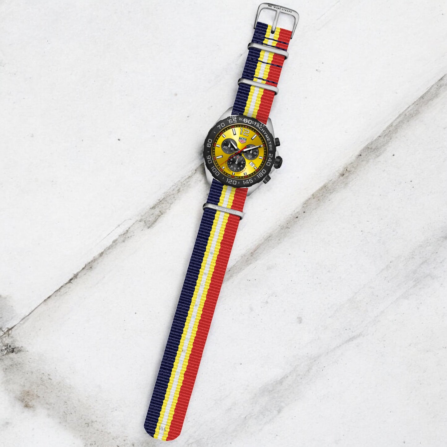 Blue, Yellow, White & Red Regimental British Military Watch Strap