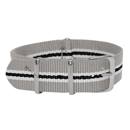 Grey, White & Black Regimental British Military Watch Strap