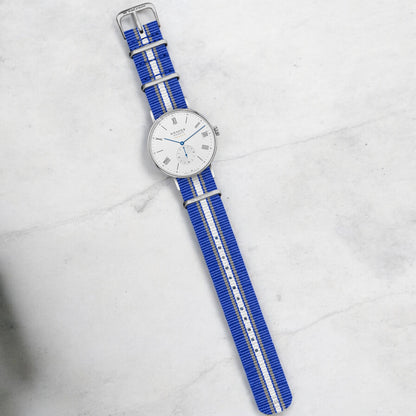 Blue, Grey & White Regimental British Military Watch Strap