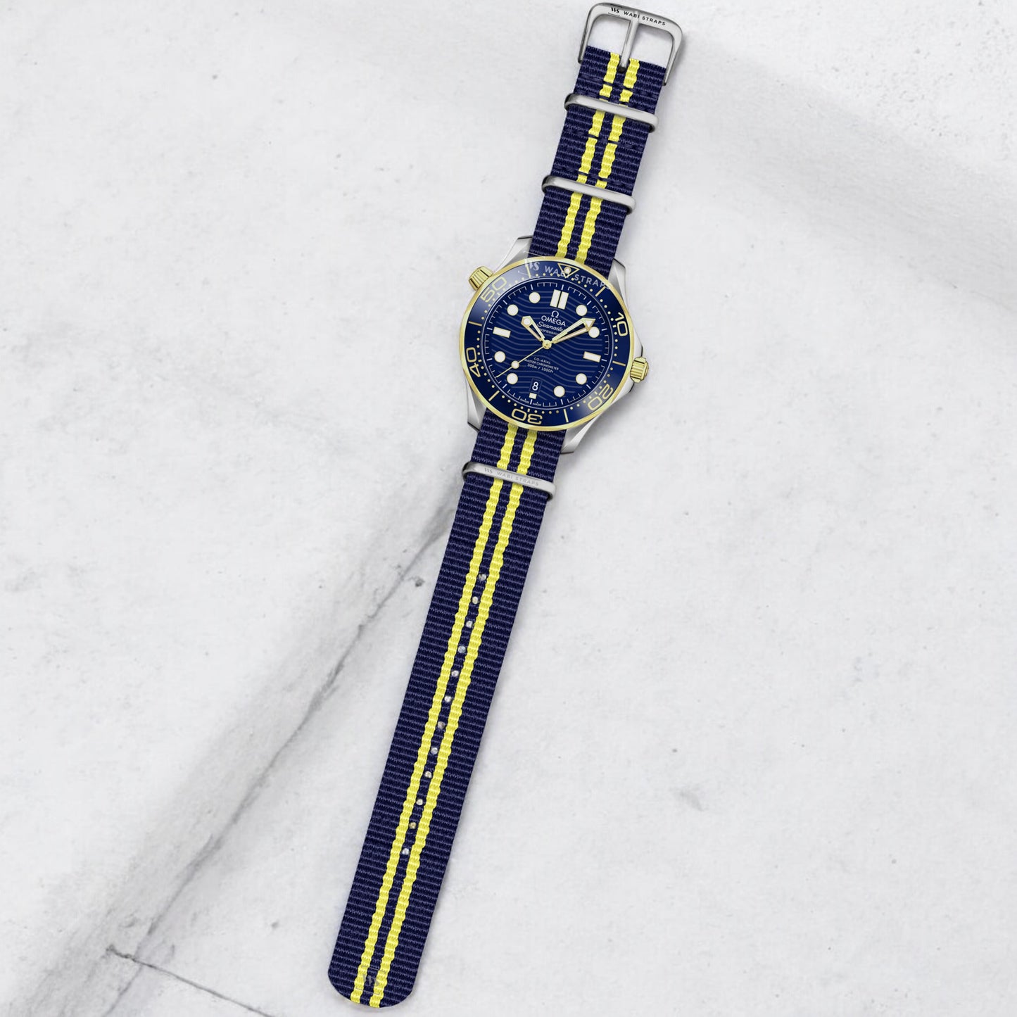 Navy Blue & Yellow Regimental British Military Watch Strap