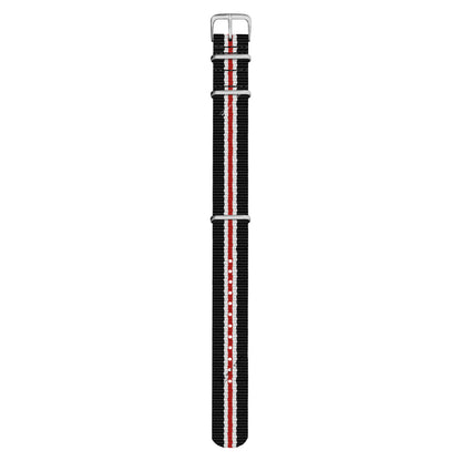 Black, White & Red Regimental British Military Watch Strap