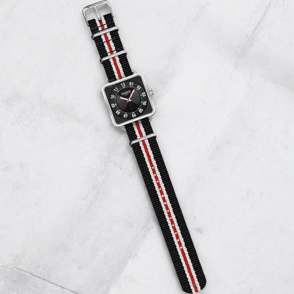 Black, White & Red Regimental British Military Watch Strap