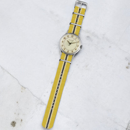 Yellow, Ivory & Black Regimental British Military Watch Strap