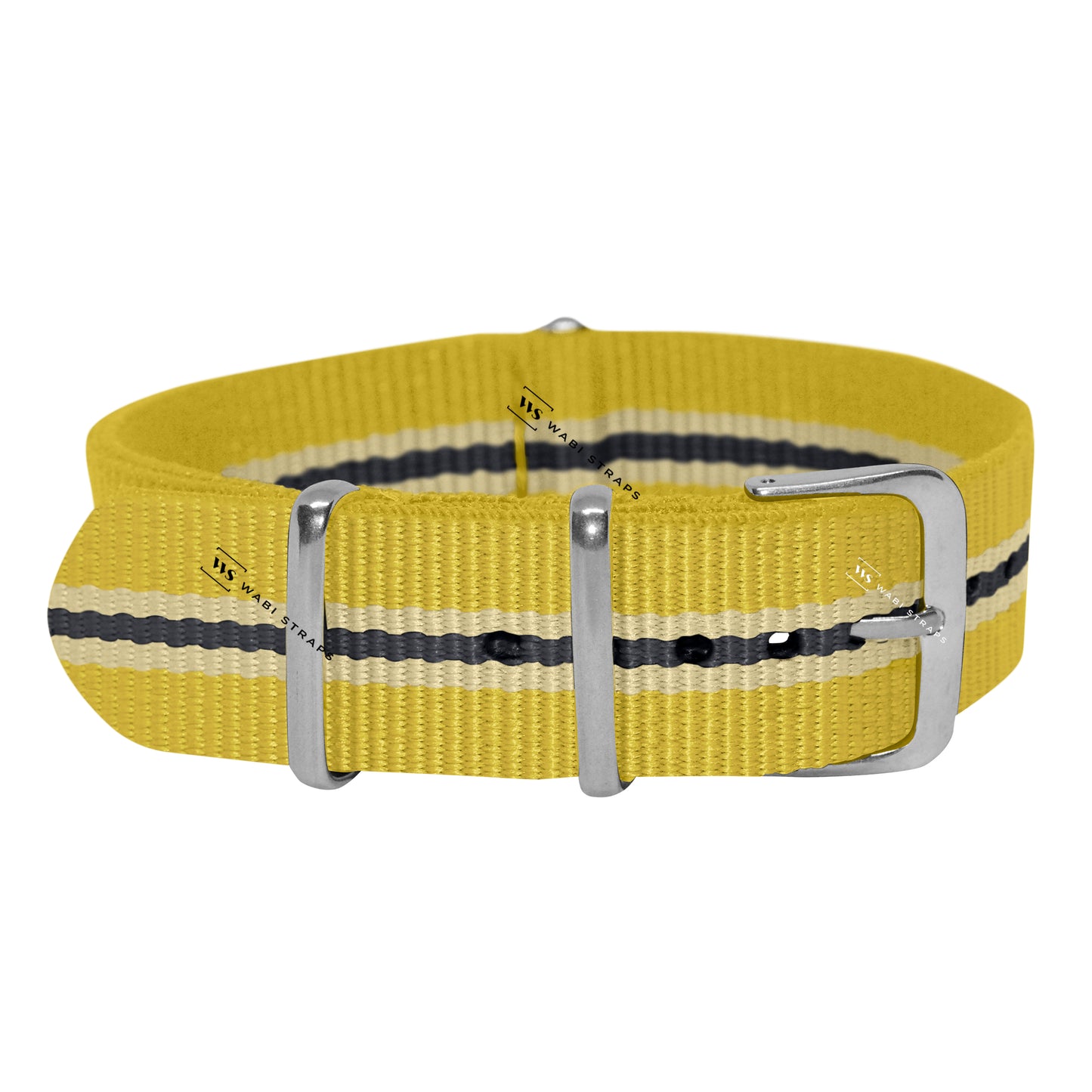 Yellow, Ivory & Black Regimental British Military Watch Strap