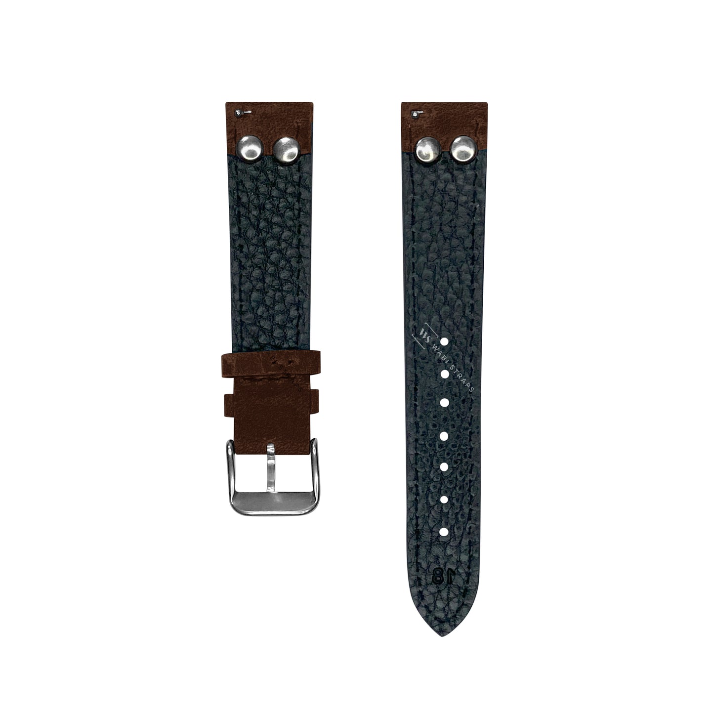 Brown Aviator Crazy Horse Riveted Leather Strap