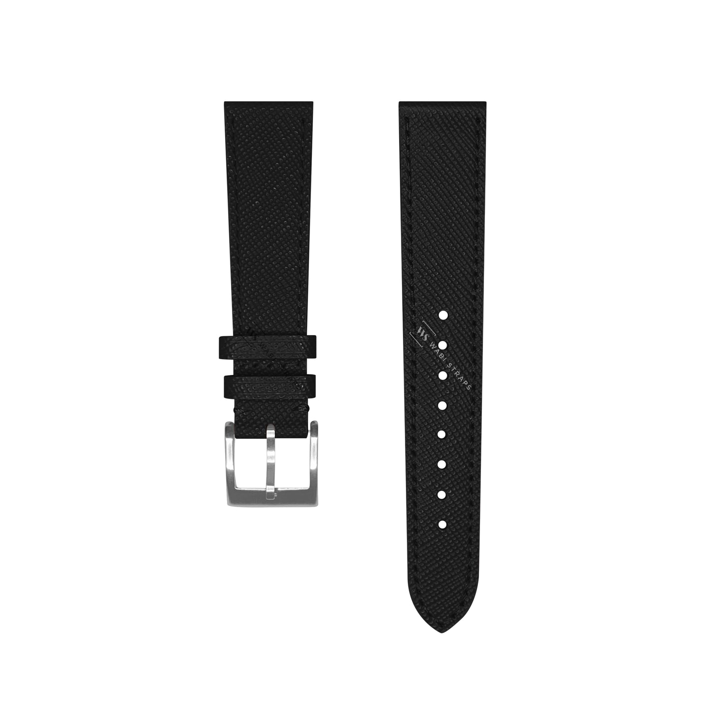 Black Saffiano Textured Leather Strap