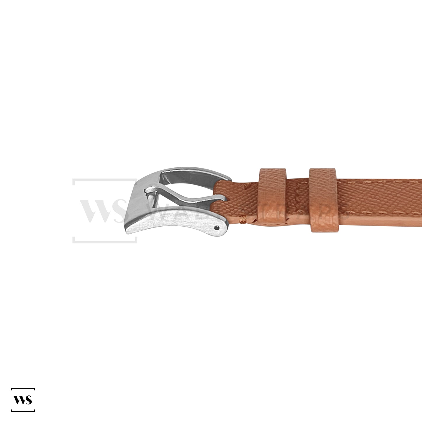 Brown Saffiano Textured Leather Strap