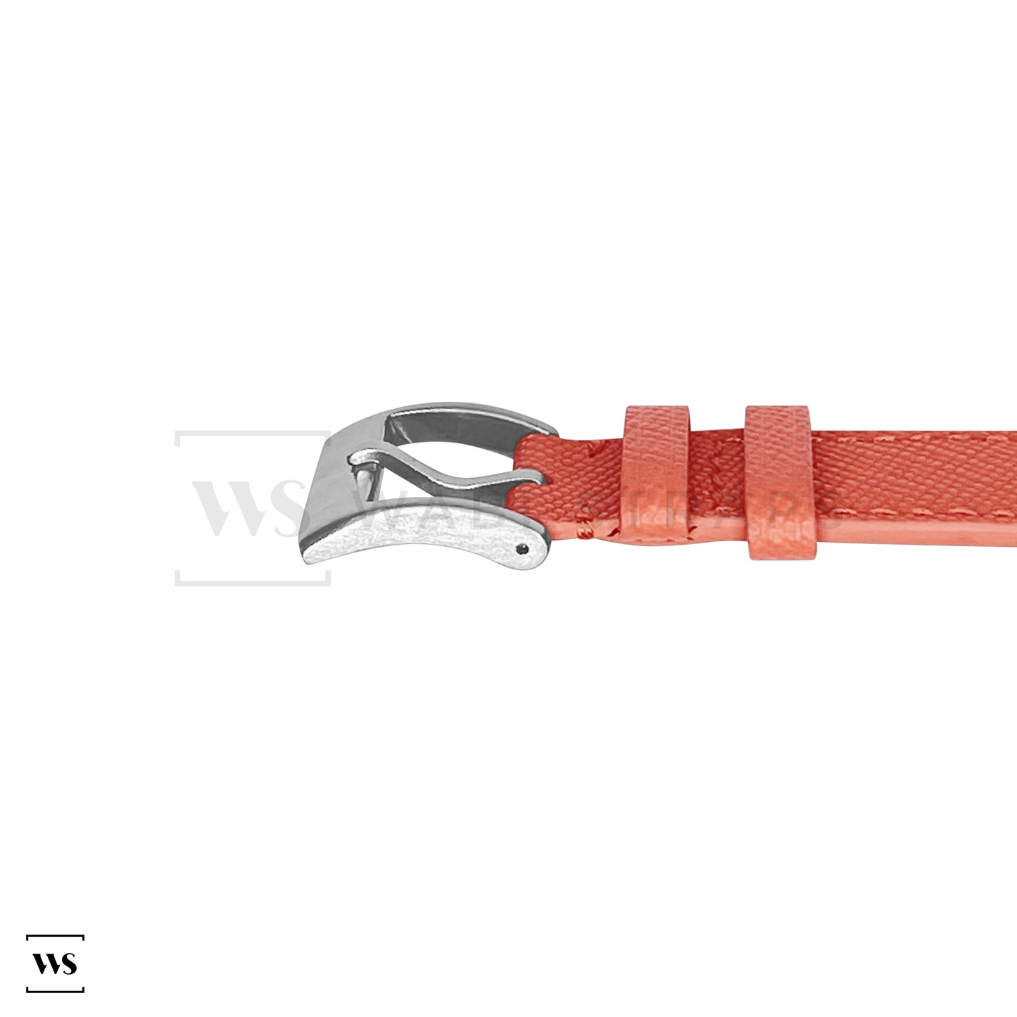 Orange Saffiano Textured Leather Strap