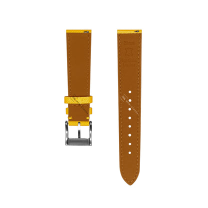 Yellow Saffiano Textured Leather Strap