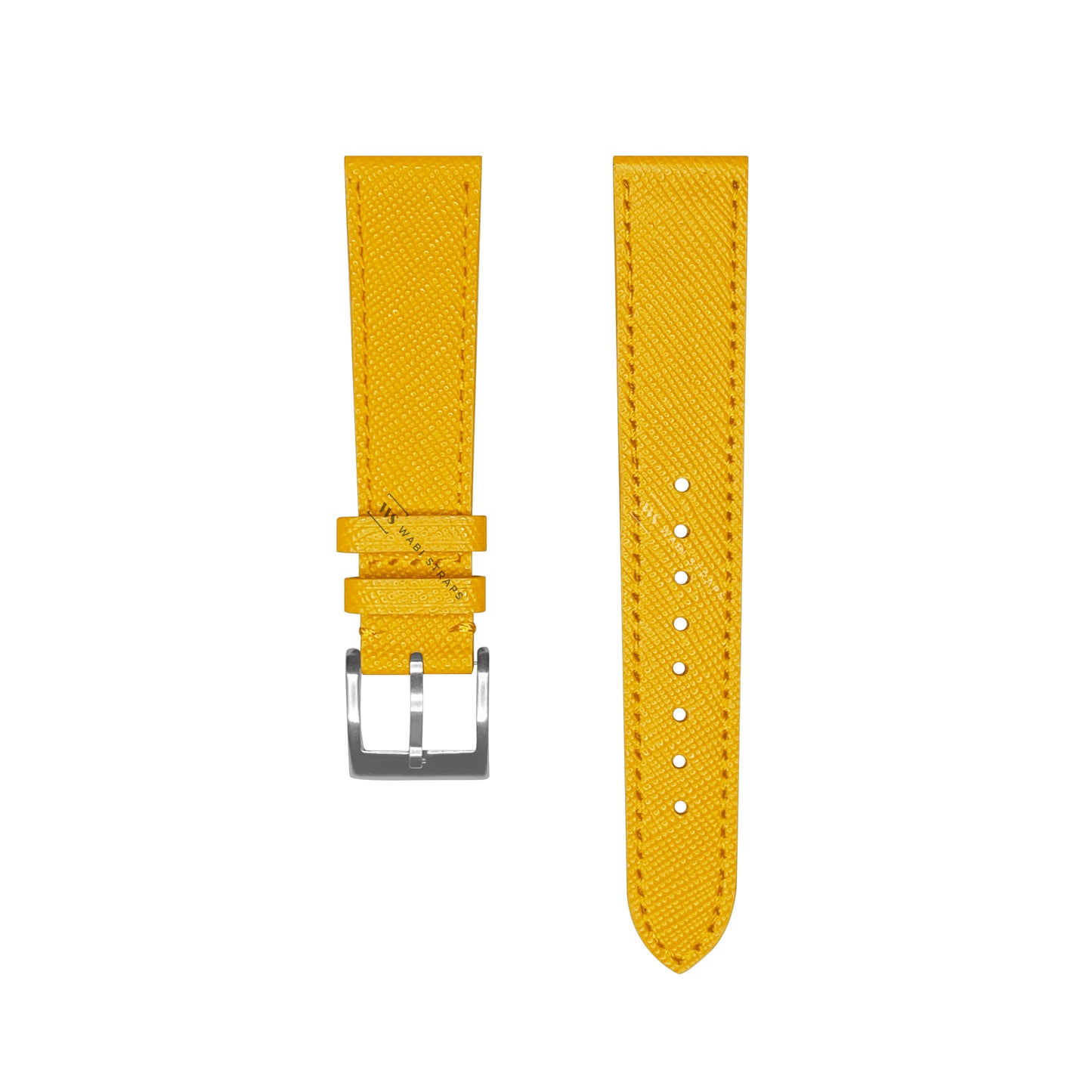 Yellow Saffiano Textured Leather Strap