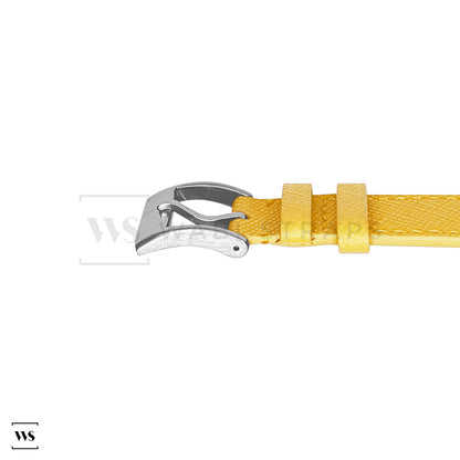 Yellow Saffiano Textured Leather Strap