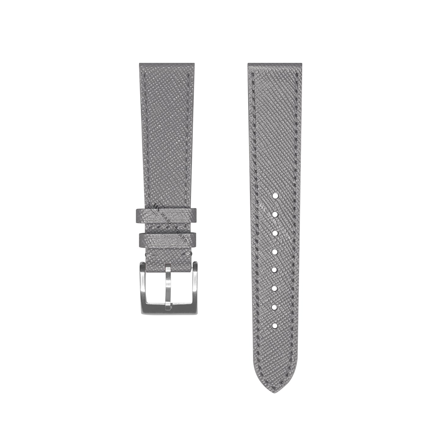 Grey Saffiano Textured Leather Strap