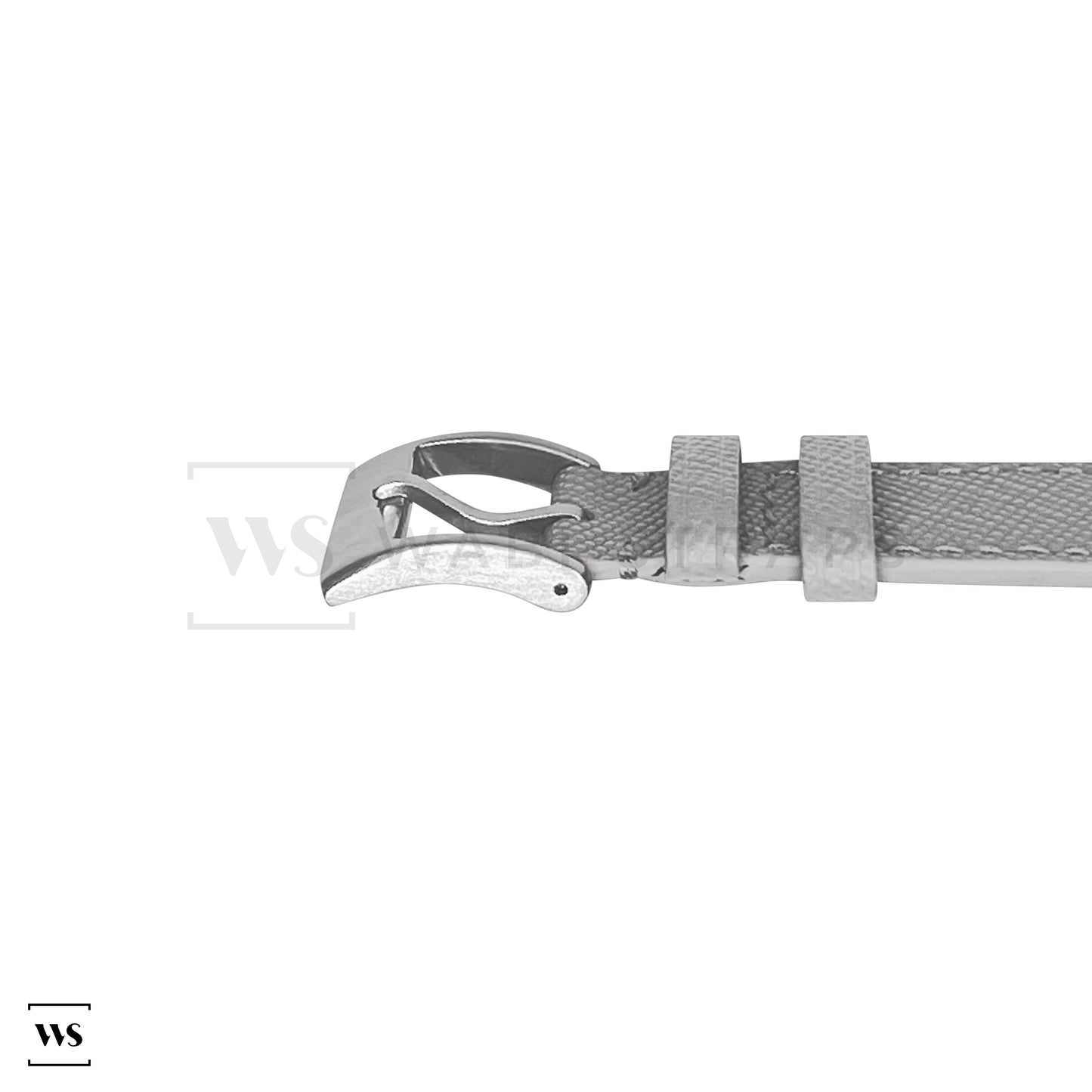 Grey Saffiano Textured Leather Strap