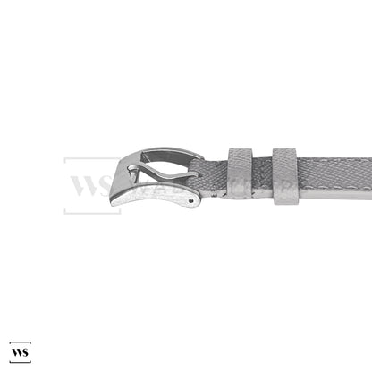 Grey Saffiano Textured Leather Strap