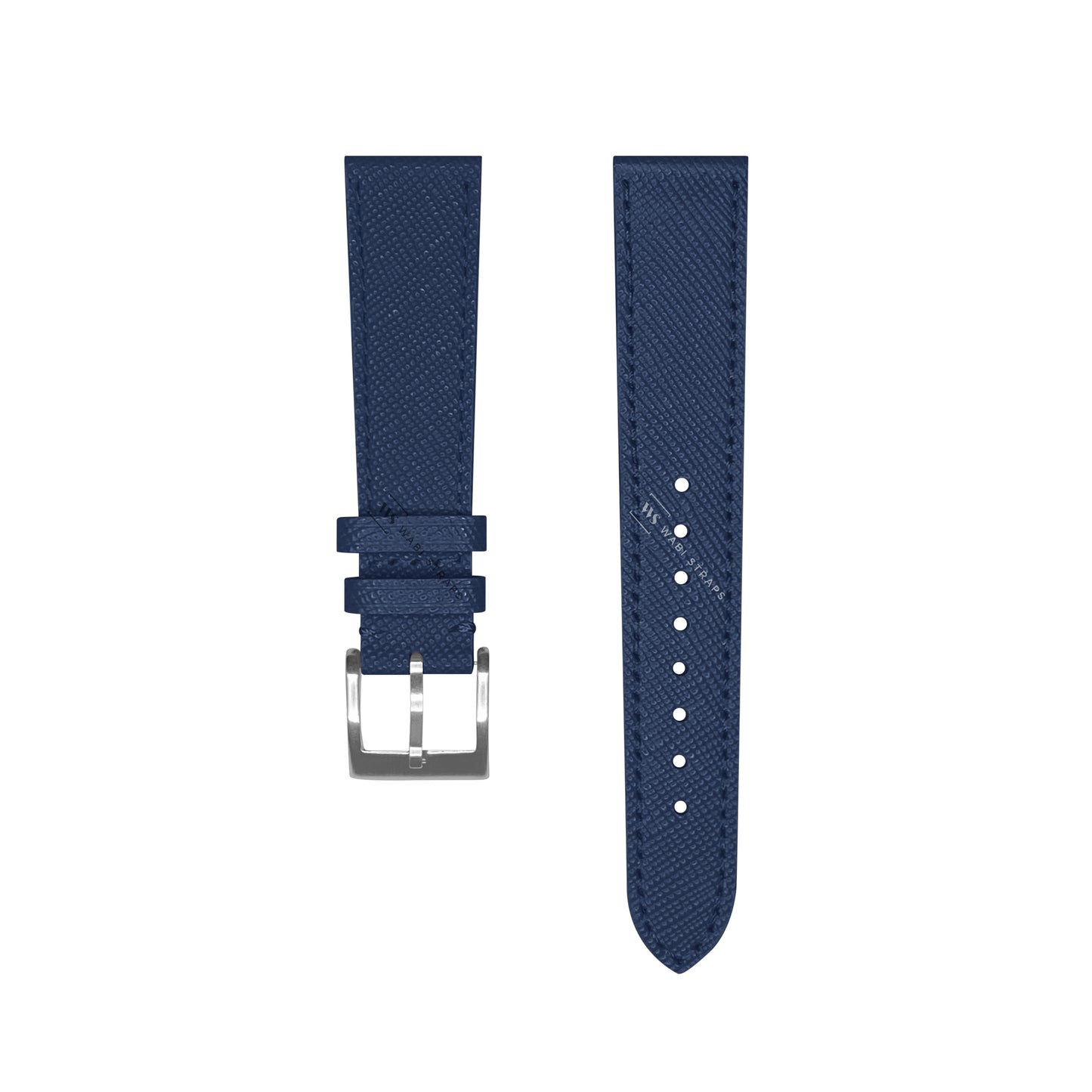 Navy Saffiano Textured Leather Strap