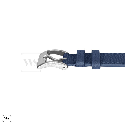 Navy Saffiano Textured Leather Strap