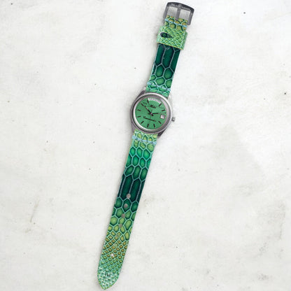 Green Python Rubber Watch Band