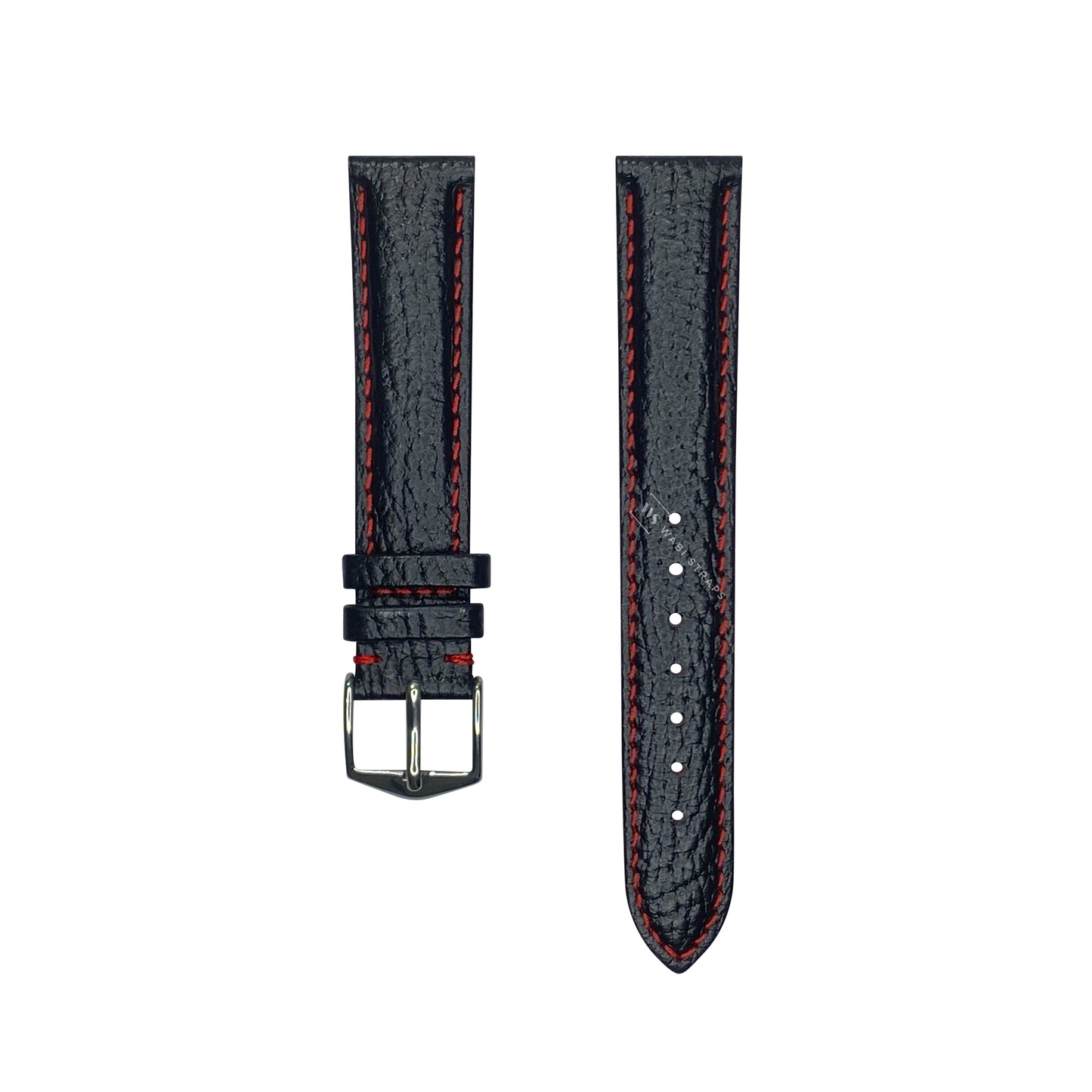 Black Shark Skin Grain Leather Strap