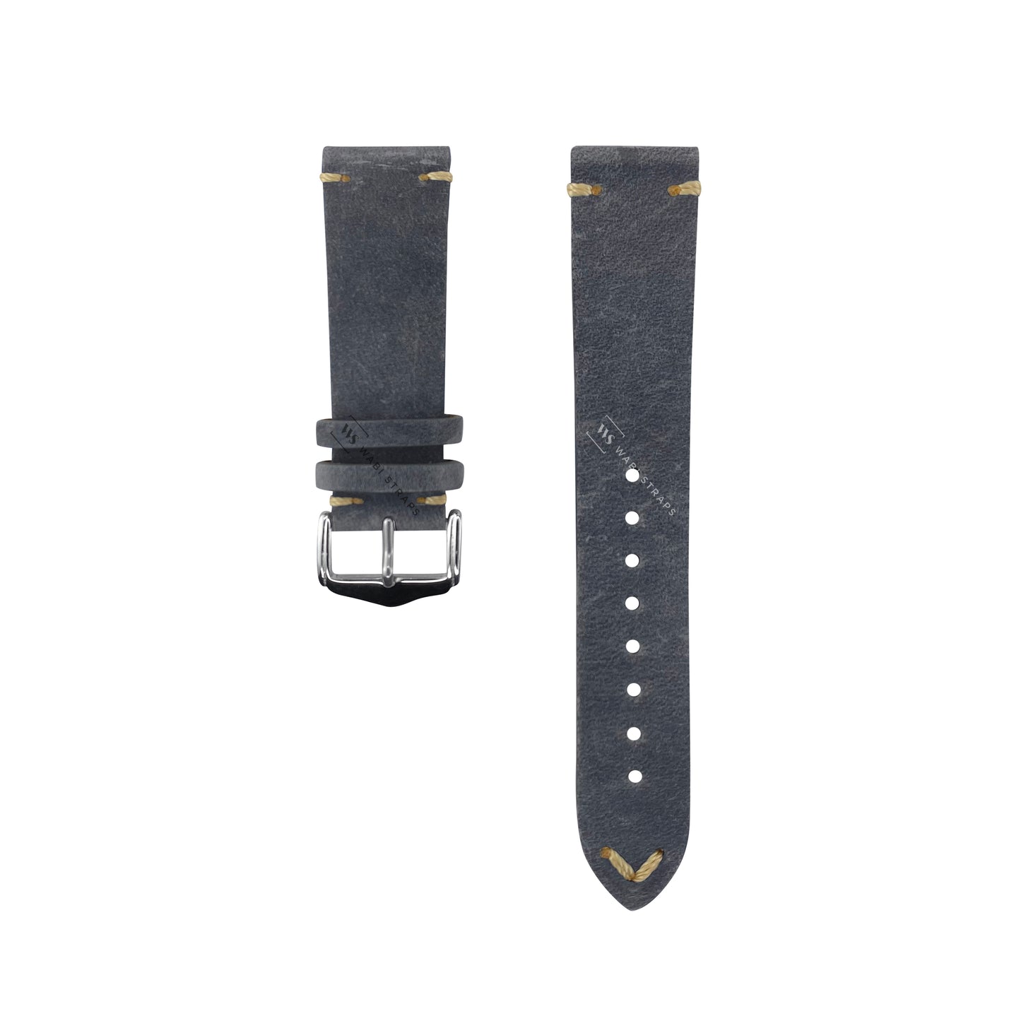 Grey Vintage Leather Watch Strap