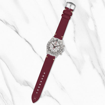 Maroon Vintage Leather Watch Strap