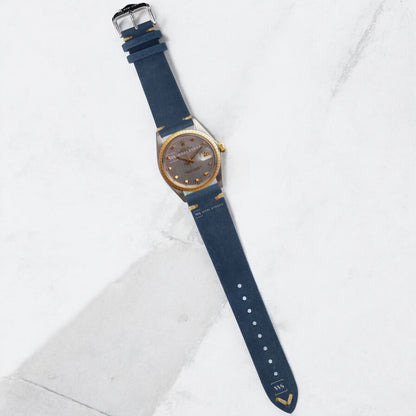 Blue Vintage Leather Watch Strap