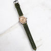 Olive Green Vintage Leather Watch Strap