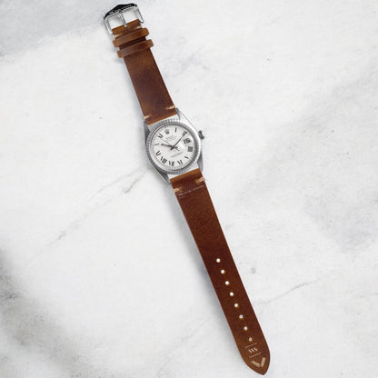 Tan Distressed Leather Watch Strap